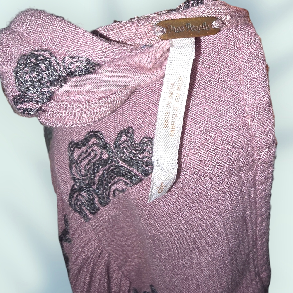Free People Dusty Lilac Embroidered Tunic Dress - Picture 4 of 4